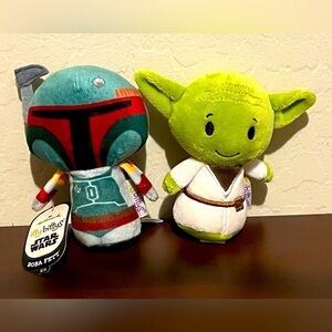 Star Wars x Hallmark Itty Bitty Miniature Plush Boba Fett (NWT) & Yoda Lot of 2